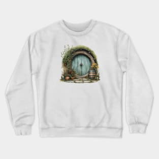 Halfling Round Door in Watercolor - Fantasy Crewneck Sweatshirt